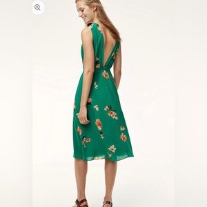 Aritzia Wilfred Green Floral Aubret Dress